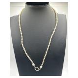 18in Cultured Pearl Necklace with 925 Clasp