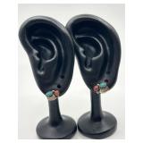 925 Navajo Coral and Turquoise Earrings