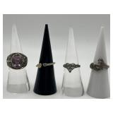 925 Size 5.25 Ring Lot of 4