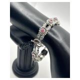 6in 925 Paparazzi Pink Rhinestone Bracelet