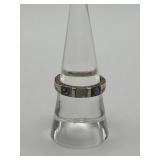 Size 7.5 925 Geometric Abalone Shell Inlay Ring