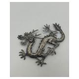 925 3in Vintage Dragon Brooch