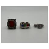 Size 5.5 Sterling Ring Lot of 3