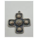 2in 925 Studded Dot Cross Necklace Pendant