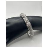 Judith Ripka Sterling Silver 925 Hinged Cuff