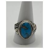 Size 11 925 Turquoise Inlay Chunky Ring