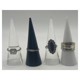 925 Size 7.5 Ring Lot of 4