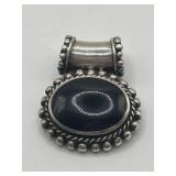 925 1in Black Onyx Gemstone Pendant