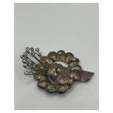 3in Art Deco Sterling Silver Rhinestone Brooch