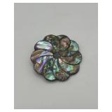1in Taxco Abalone Flower Brooch Pendant
