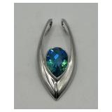1in 925 Sajen Caribbean Blue Quartz Stone Pendant