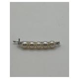 .5in Sterling Silver Freshwater Pearl Safety Pin