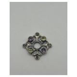 925 .5in Pinwheel Necklace Pendant Amethyst and