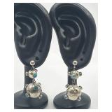 925 Silver and Turquoise Atomic Ball Earrings