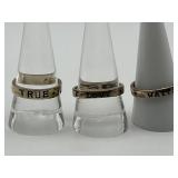 925 Size 10 BSD True Love Waits Ring Lot of 3