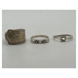 925 Size 6 Ring Lot of 3