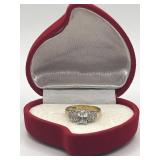 925 Size 6.75 Engagement Ring with Emerald Cut