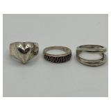 925 Size 6 Ring Lot of 3