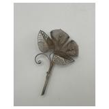 2in Sterling Silver Flower Brooch
