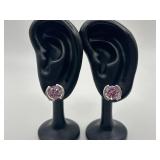925 Pink Cubic Zirconia Stud Earrings