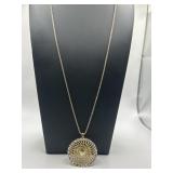 22.5in 925 and 14k Gold Overlay Geometric Pendant