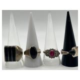 925 Size 11 Ring Lot of 4