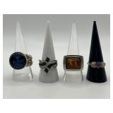 925 Size 8.75 Ring Lot of 4