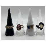 925 Size 8 Ring Lot of of 4