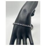 925 7in Tanzanite Tennis Bracelet Box Lock Clasp