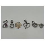925 Decorative Necklace Pendant Lot of 6
