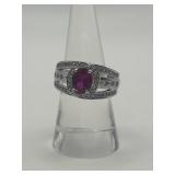 Size 7 925 Lab Created Sapphire Ring