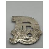 1.5in Buckheart Sterling Monogram Brooch