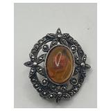 .5in 925 Resin Flower Brooch Pin
