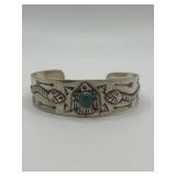 925 Turquoise Thunderbird Cuff Bracelet