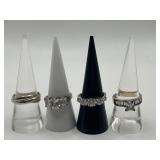 Size 8 925 Ring Lot of 4