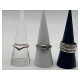 Size 8 925 Ring Lot of 3