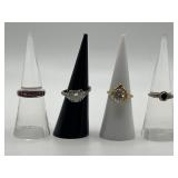 925 Size 7.25 Ring Lot of 4