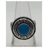 Size 7 925 Live By Faith Turquoise Ring