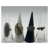 925 Size 5.5 Ring Lot of 4