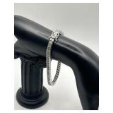 7in 925 Emerald Cut Baguette Bracelet