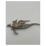 925 2.5in Victorian Figural Bird Brooch