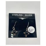 Sterling Silver Drop Earrings with Black Onyx