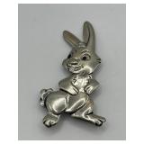 Vintage 1.5in Bunny Rabbit Pin 925