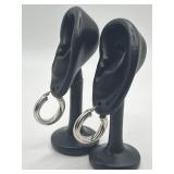 Polished Sterling Silver Thick Hoop Earrings