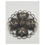 Vintage Sterling Silver 2in Brooch