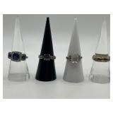 925 Size 6.75 Ring Lot of 4