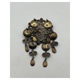 2in Sterling Silver Norwegian Filigree Brooch