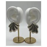 1in 925 Modernist Puffy Shell Clip On Earrings
