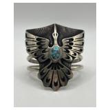 925 Navajo Thunderbird Cuff Bracelet 2.5in