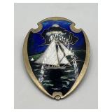 1.5in Sterling Top Brooch With Sailboat